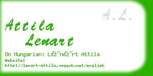 attila lenart business card
